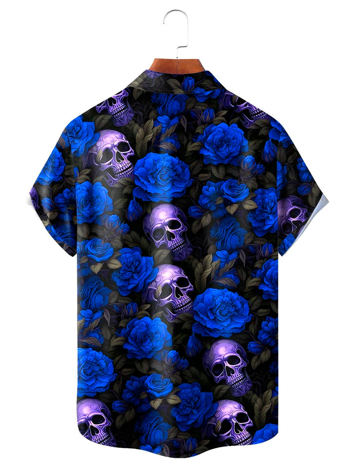 Alohadaddy Retro Skull Flower 3D Digital Print Men&