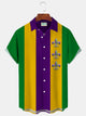 Camisa de fiesta de talla grande con estampado de estructura de bolos en contraste para carnaval
