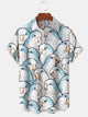 Alohadaddy Casual Collection Parrot Art Print Button Cardigan Pockets Large Size Long Short Sleeve Shirt