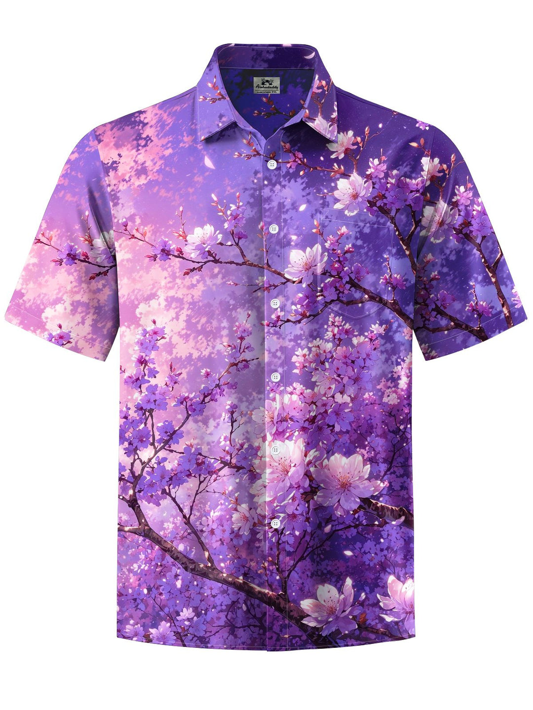 Alohadaddy® Hawaiian Peach Art Print Chest Pocket Men&