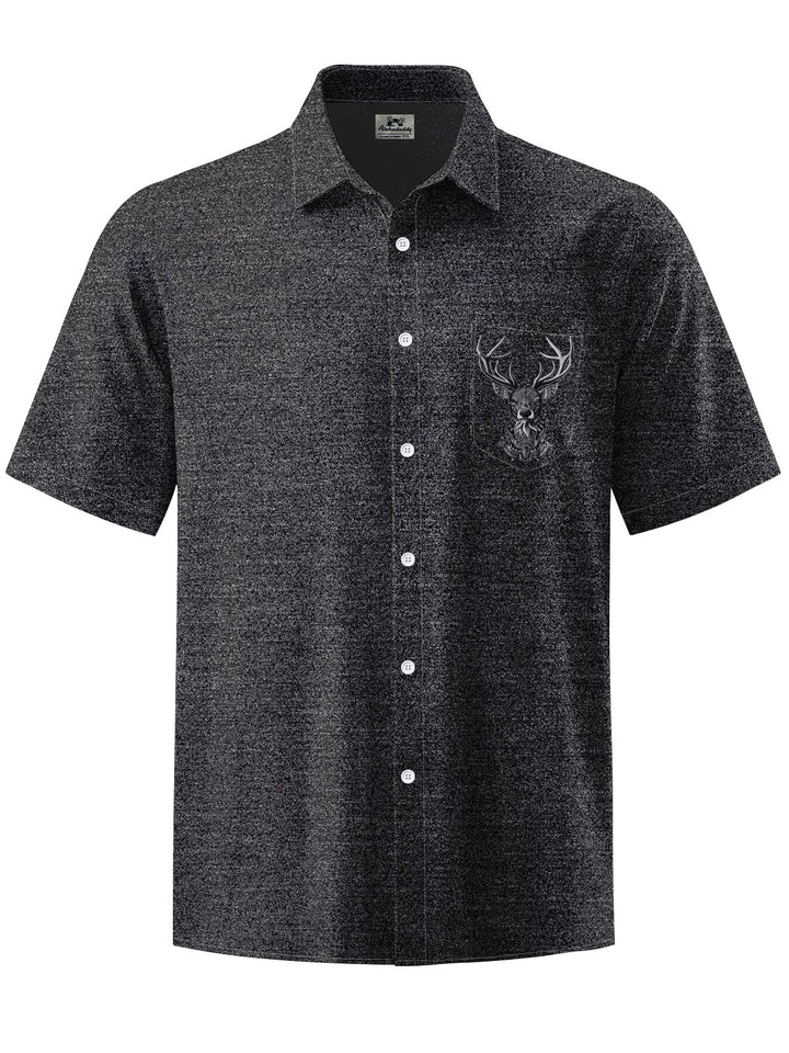 Alohadaddy® Casual Deer Head Textured Print Art Men&