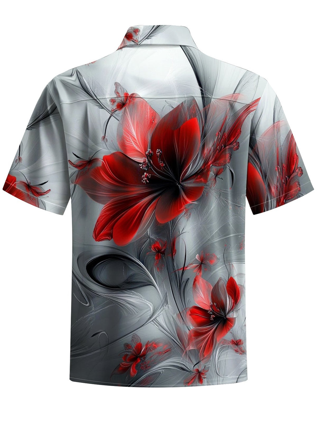 Alohadaddy® Casual Floral Art Print Chest Pocket Men&