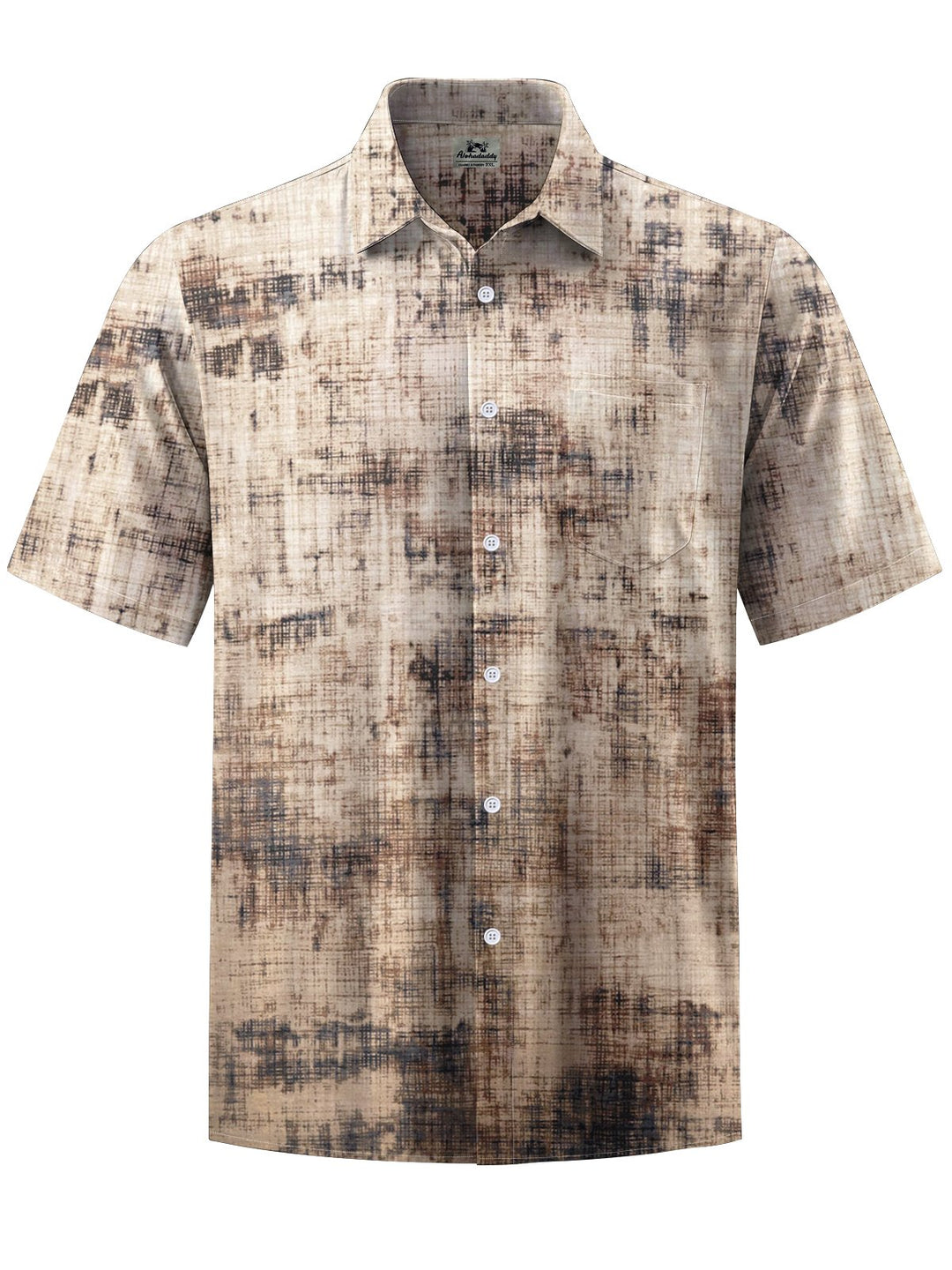 Alohadaddy® Vintage Plaid Stripe Printed Artwork Chest Pocket Men&