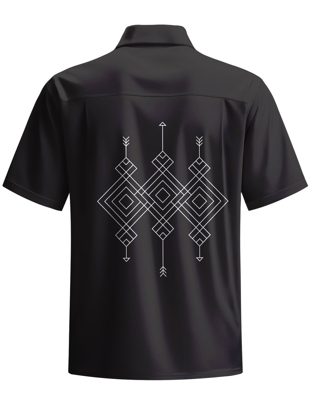 Alohadaddy® Casual Geometric Art Print Chest Pocket Men&