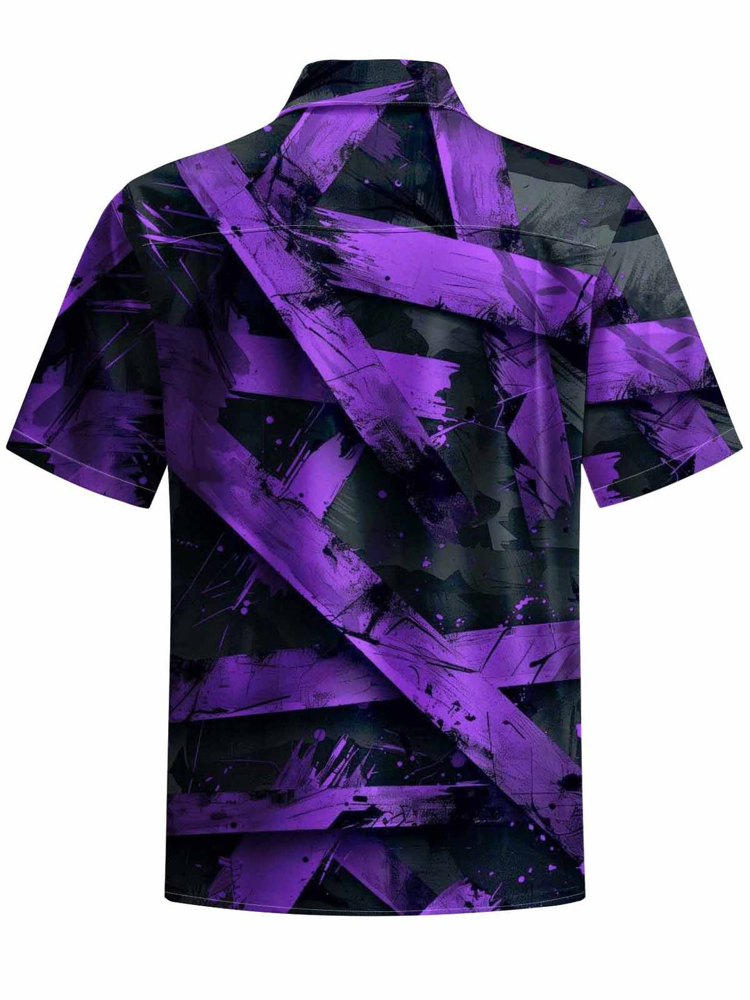 Alohadaddy® Casual Abstract Stripe Art Print Chest Pocket Men&