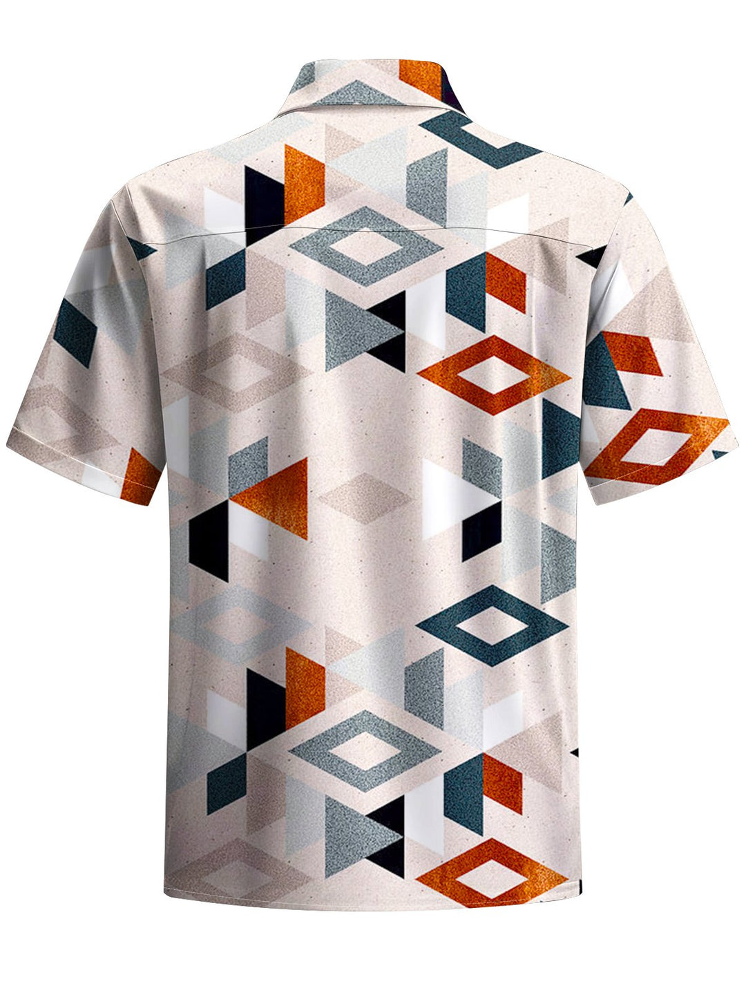 Alohadaddy® Casual Geometric Art Print Chest Pocket Stretch Men&