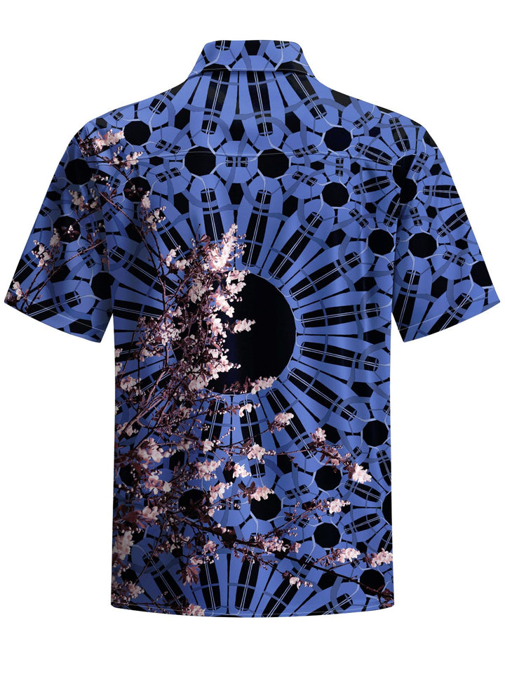 Alohadaddy® Casual Geometric Cherry Blossom Print Art Pocket Stretch Men&