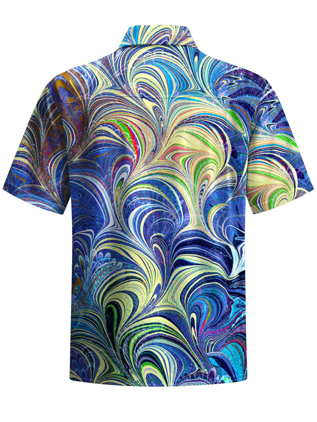 Alohadaddy® Casual Abstract Art Print Chest Pocket Stretch Men&