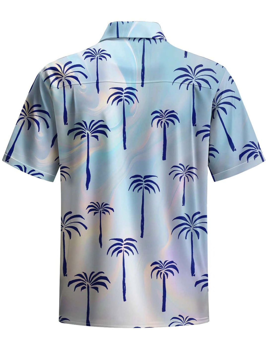Alohadaddy® Hawaiian Palm Tree Art Print Chest Pocket Stretch Men&