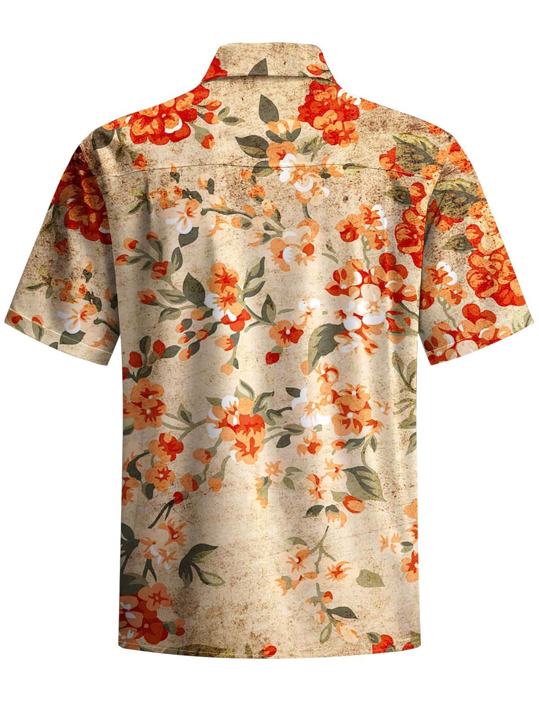 Alohadaddy® Vintage Floral Art Print Chest Pocket Stretch Men&