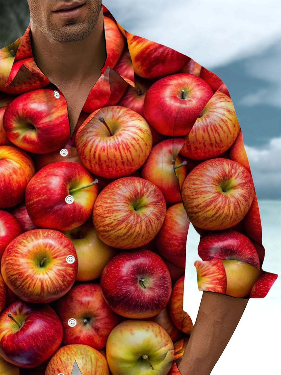 Alohadaddy® Casual Apple Art Print Pocket Stretch Men&