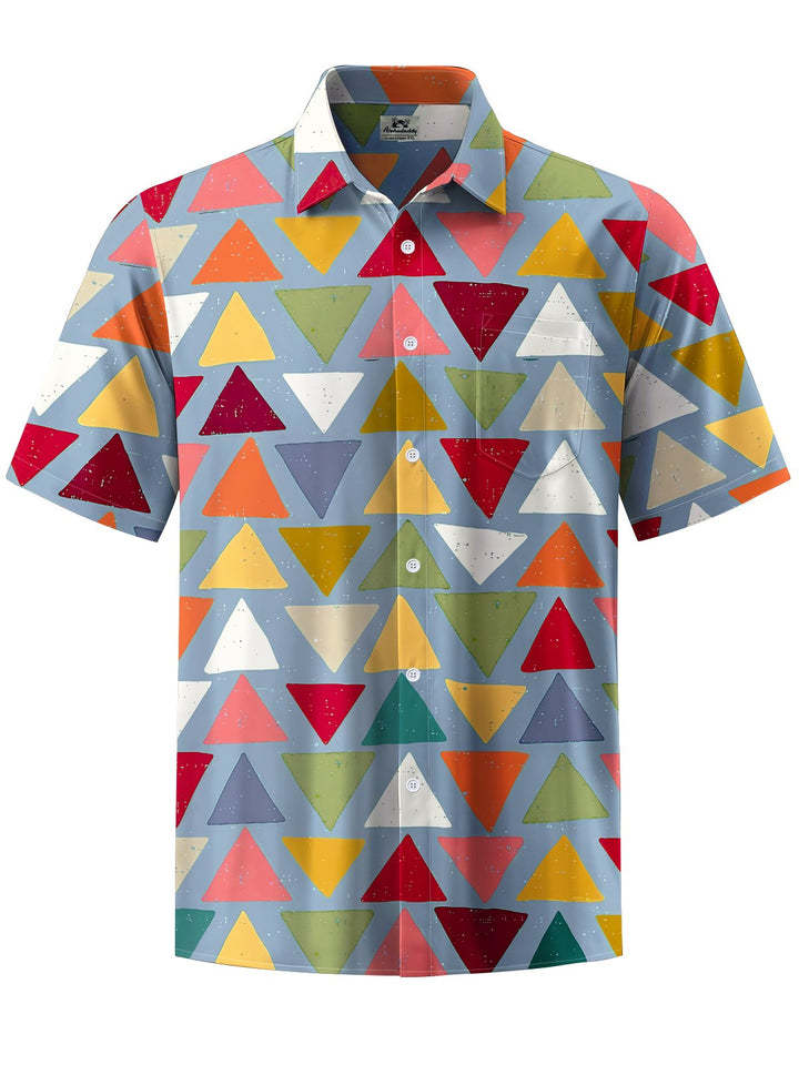 Alohadaddy® Casual Geometric Triangle Print Art Pocket Stretch Men&