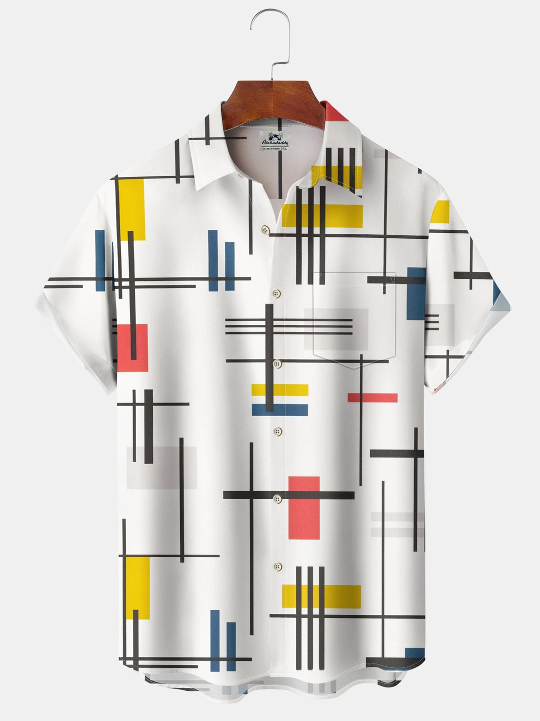 Alohadaddy® Casual Striped Geometric Print Pockets Elastic Button Men&