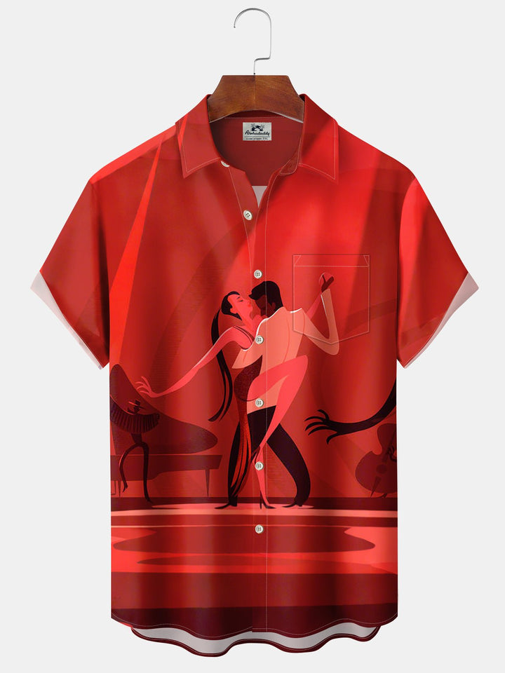 Alohadaddy® Retro Geometric Atomic Dance Print Pocket Stretch Men&