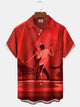 Alohadaddy® Retro Geometric Atomic Dance Print Pocket Stretch Men's Short Sleeve Shirt Big & Tall