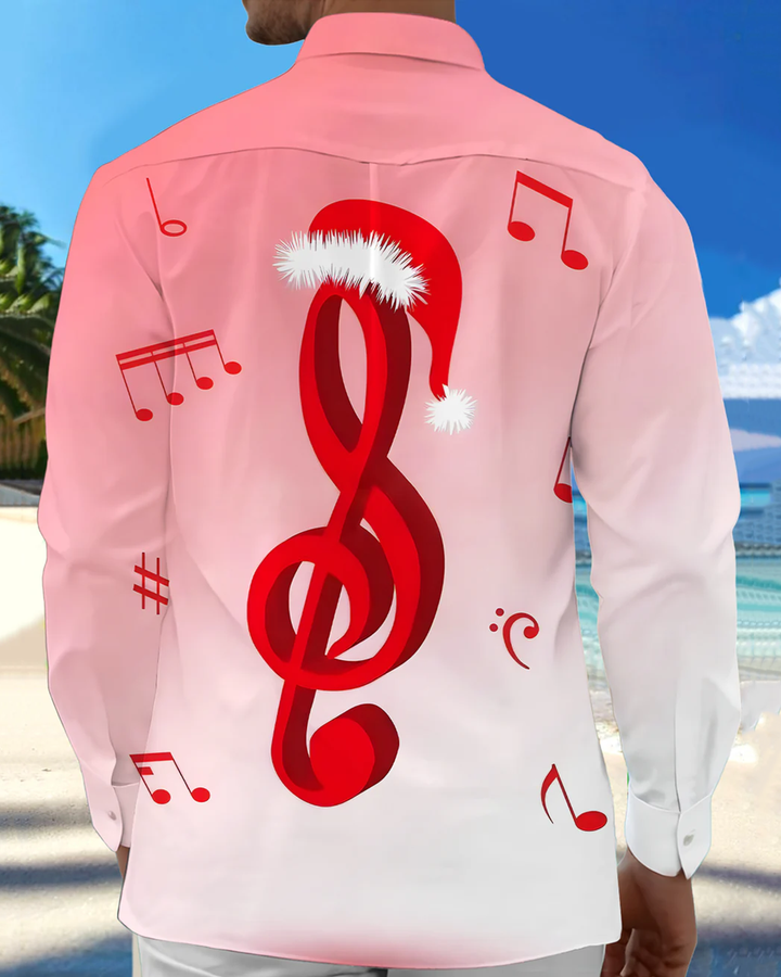 Alohadaddy® Christmas Musical Notes Printed Artwork Pockets Elastic Button Closure Men&