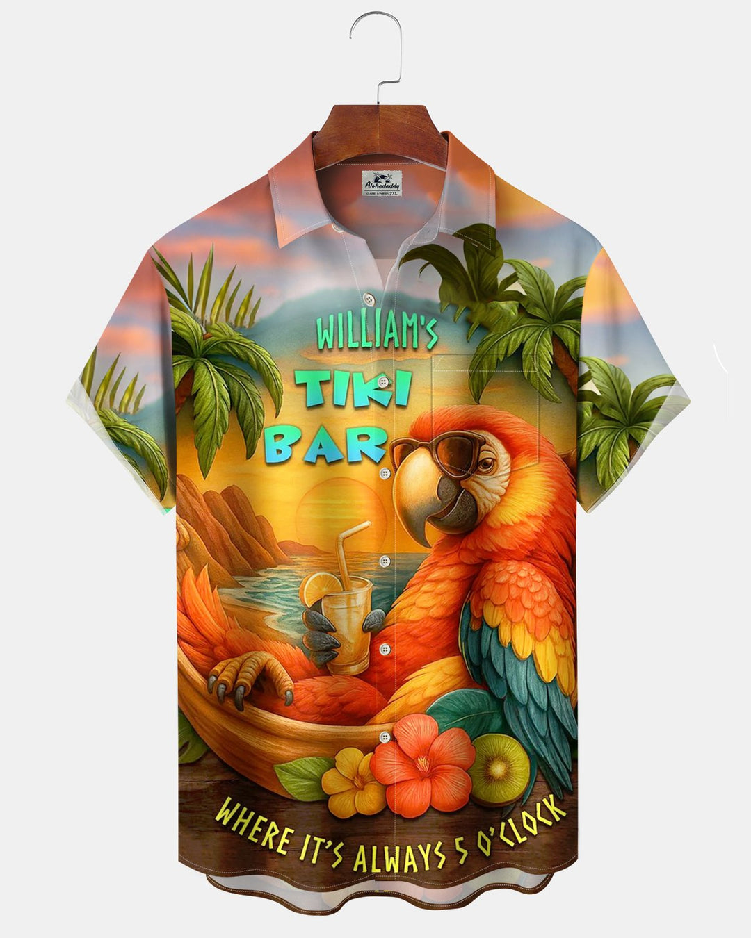 Alohadaddy® Hawaiian Parrot Vacation Print Pocket Stretch Men&