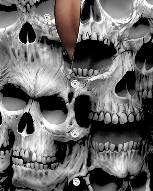 Alohadaddy® Satin Finish Casual Skull Print Artistic Stretch Men&