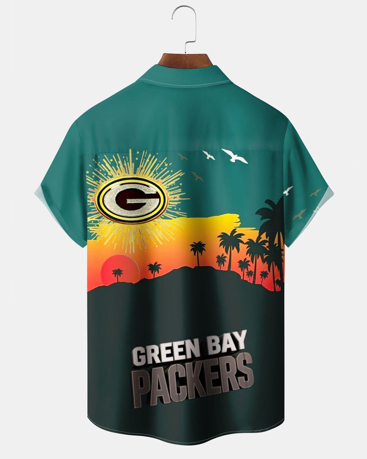 Alohadaddy® Hawaiian Beach Vacation Rugby Print Art Pocket Stretch Men&