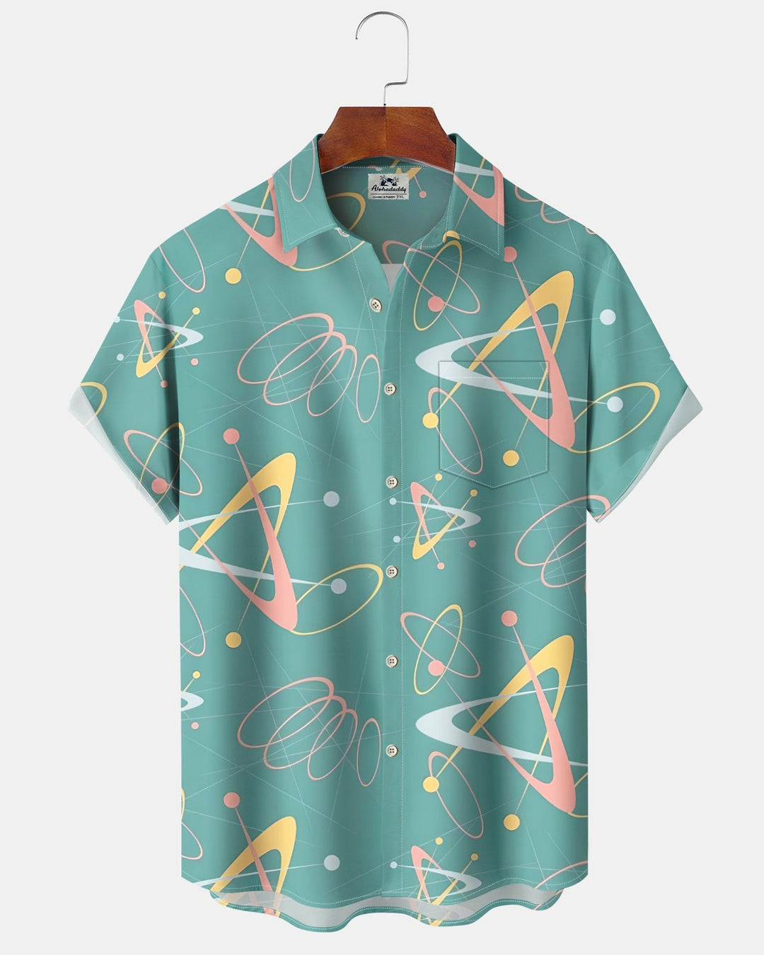 Alohadaddy® Casual Atomic Print Art Button Pocket Cardigan Men&