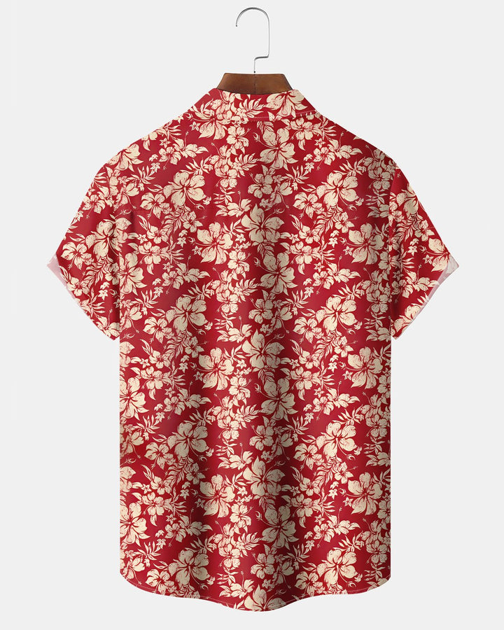 Alohadaddy® Hawaiian Floral Print Art Button Pocket Cardigan Men&