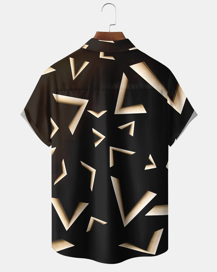 Alohadaddy® Casual Geometric Print Art Button Pocket Cardigan Men&