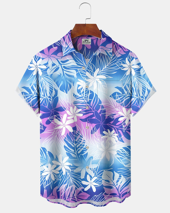 Alohadaddy® Hawaiian Palm Tree Print Art Button Pocket Cardigan Men&