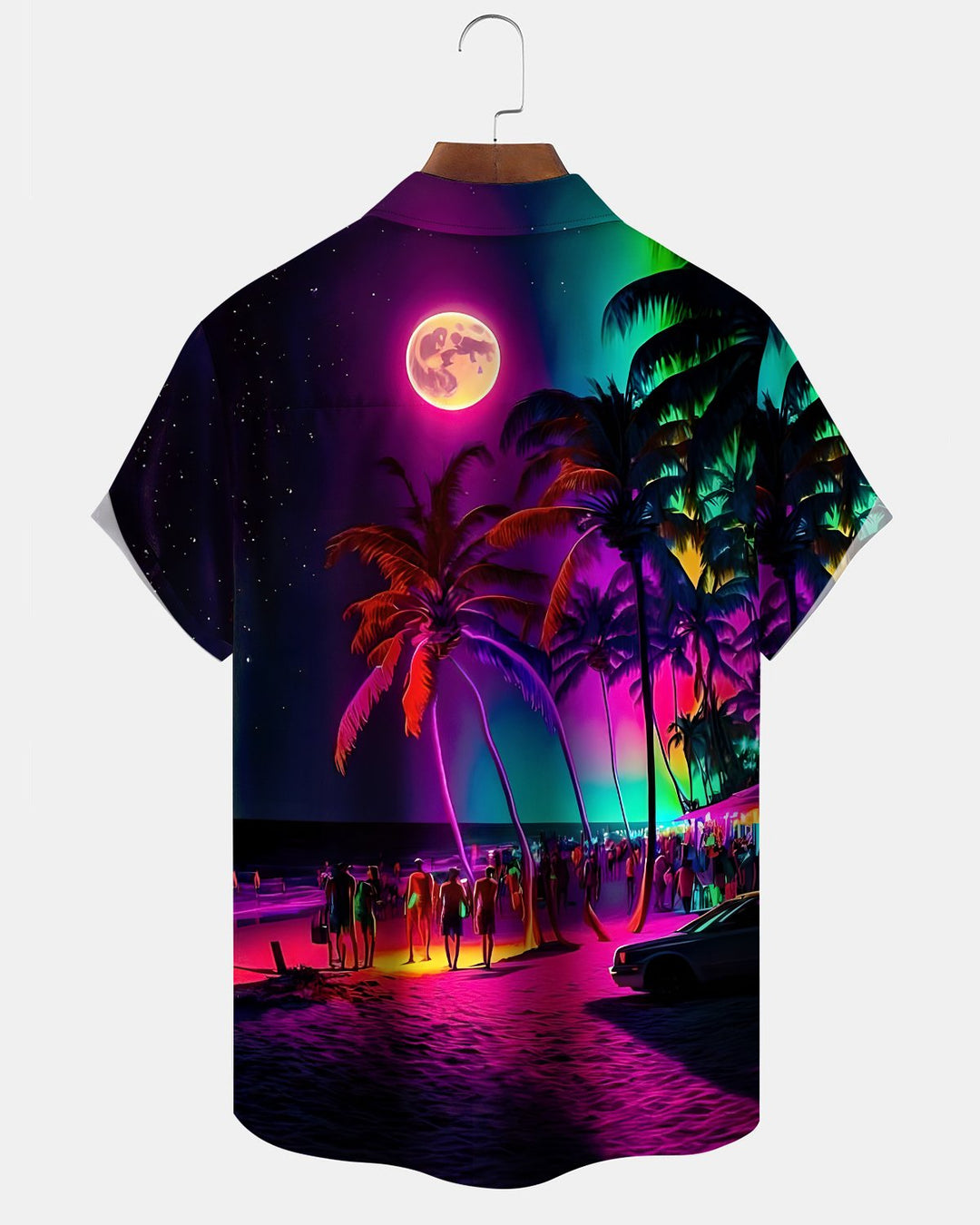 Alohadaddy® Hawaiian Palm Tree Print Art Button Pocket Cardigan Men&