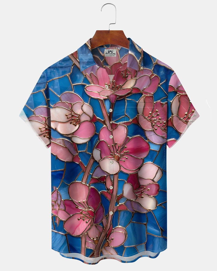 Alohadaddy® Vintage Floral Print Art Button Pocket Cardigan Men&