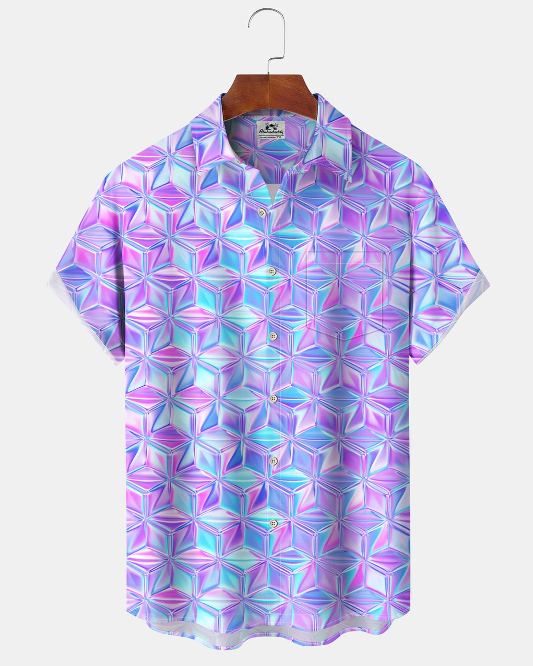 Alohadaddy® Casual Geometric Print Art Button Pocket Cardigan Men&