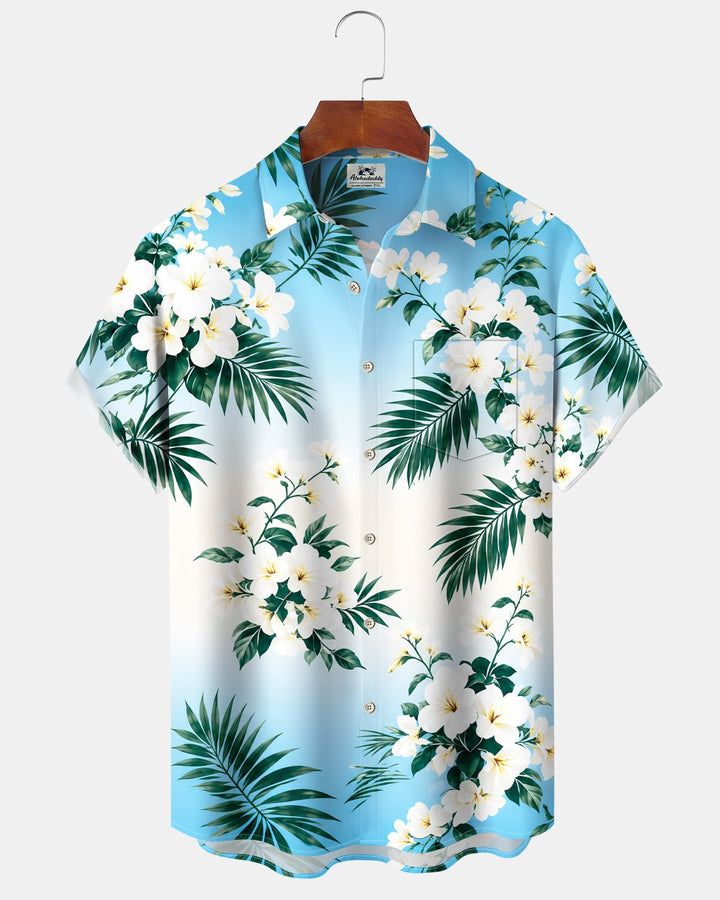 Alohadaddy® Hawaiian Floral Print Art Button Pocket Cardigan Men&
