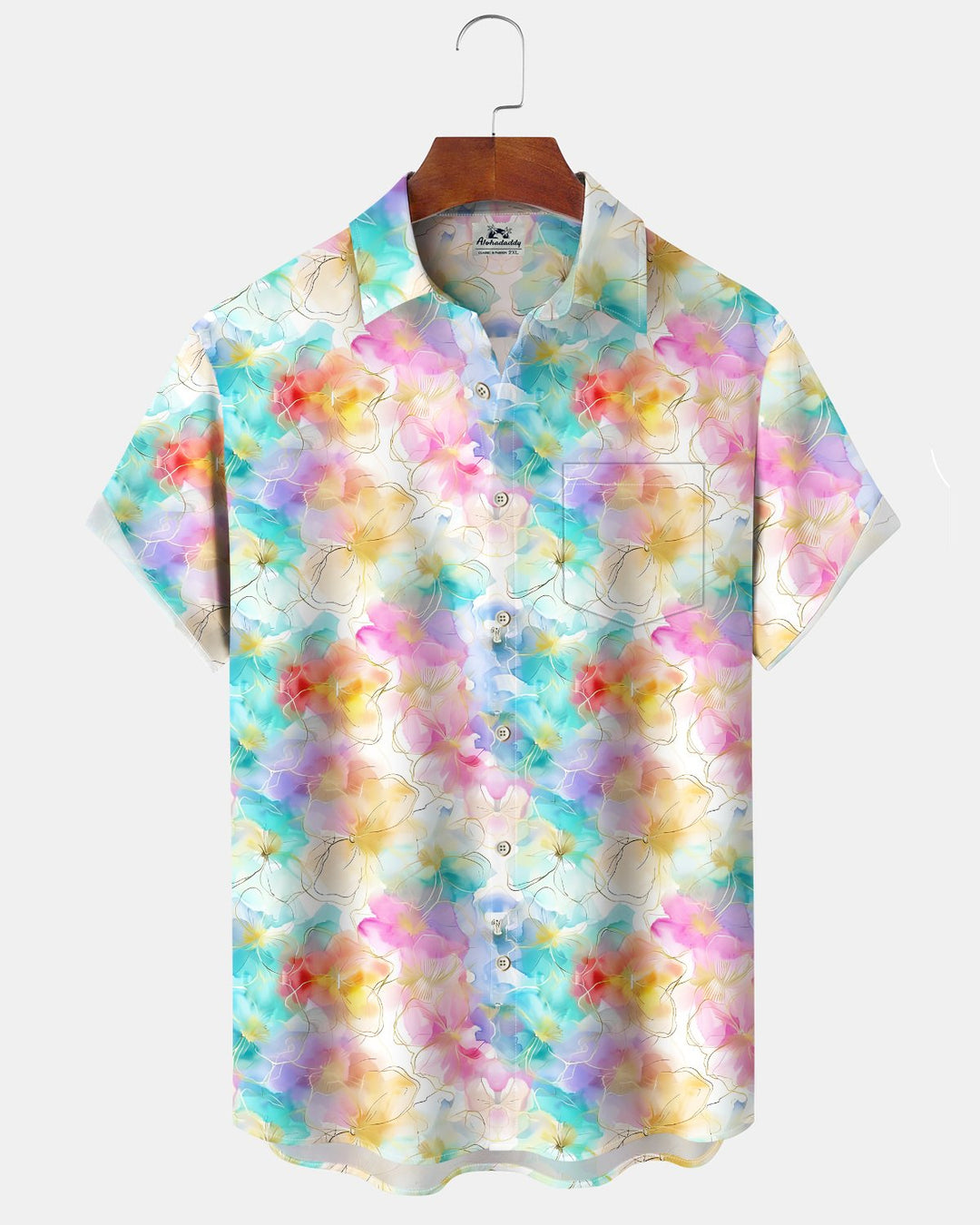 Alohadaddy® Hawaiian Floral Print Art Button Pocket Cardigan Men&