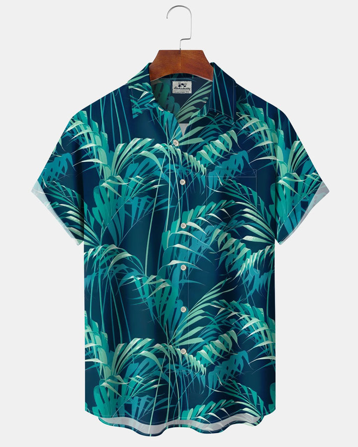 Alohadaddy® Hawaiian Botanical Print Art Button Pocket Cardigan Men&