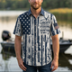 Alohadaddy® Men's Short-Sleeve Button-Down Shirt – Vintage Fishing & Hunting Graphic Print with Pocket