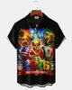 Alohadaddy® Retro World Cup Print Art Button Pocket Cardigan Men's Short Sleeve Shirt