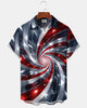 Alohadaddy® Men's Short-Sleeve Button-Down Shirt Casual Abstract Print with Pocket