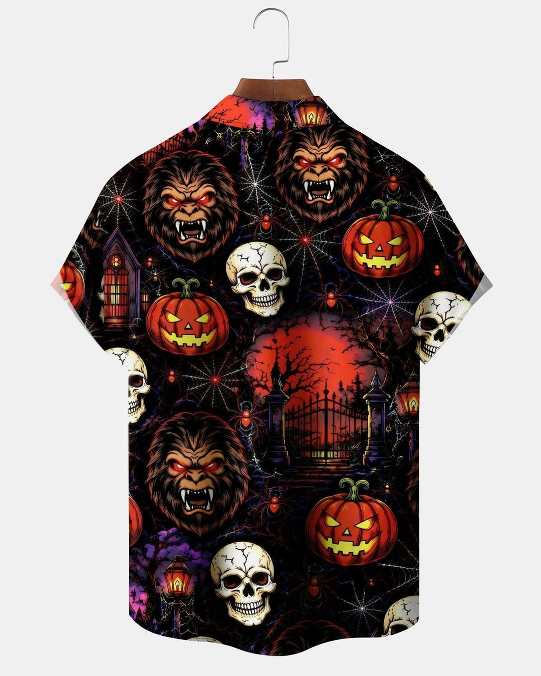 Alohadaddy® Holiday Halloween Graphic Print Button-Down Pocket Cardigan-Style Men&