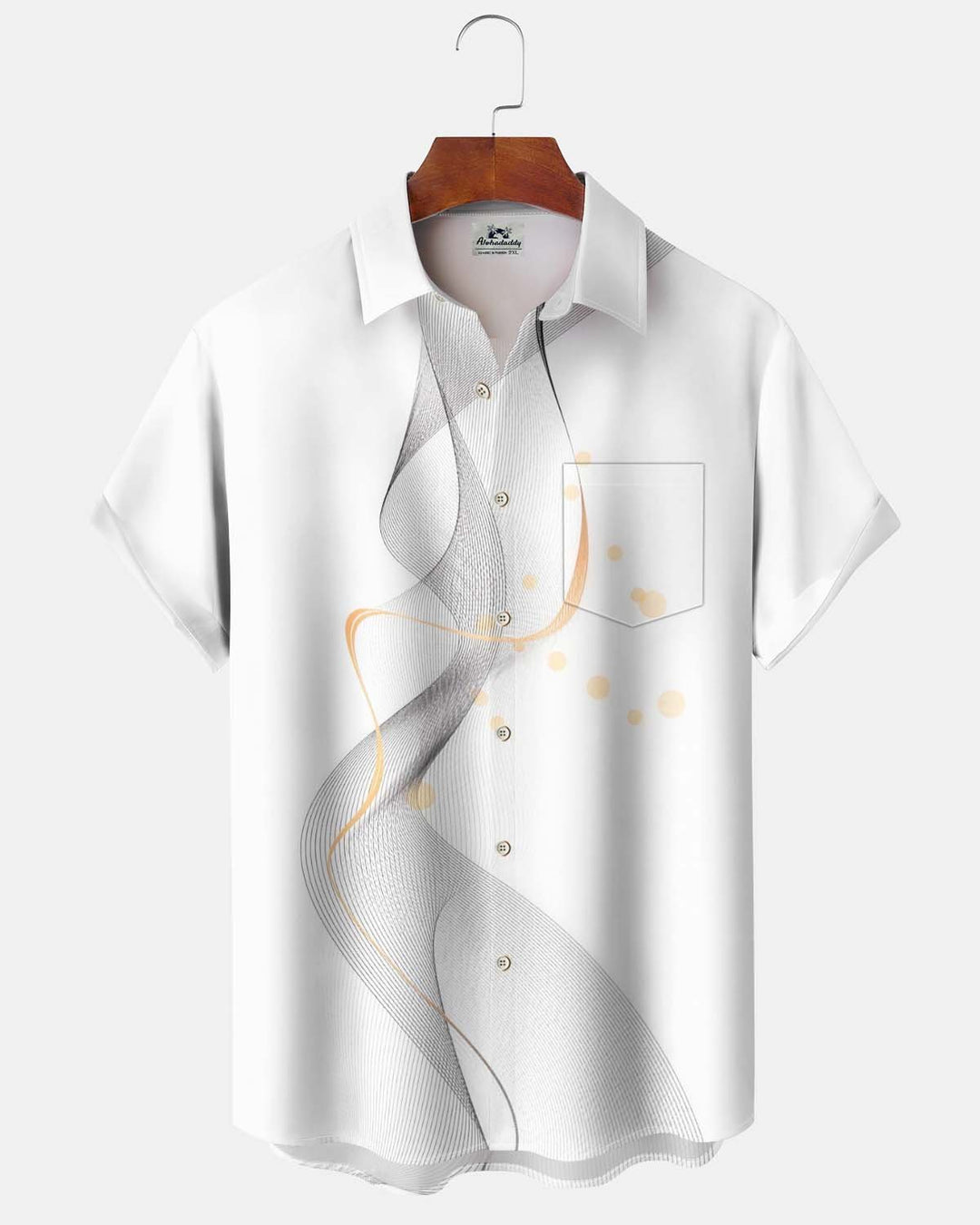 Alohadaddy® Men’s Short-Sleeve Button-Down Shirt  Casual Abstract Art Print with Pocket