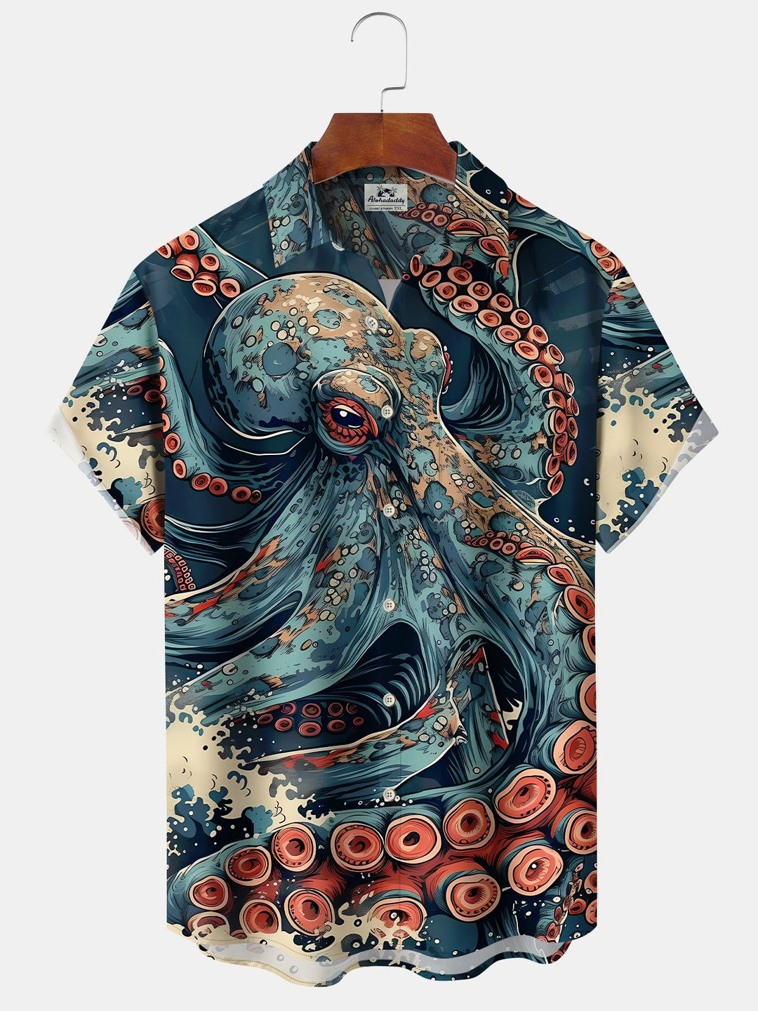 Alohadaddy Hawaiian Vintage Ocean Octopus Pocket Shirt