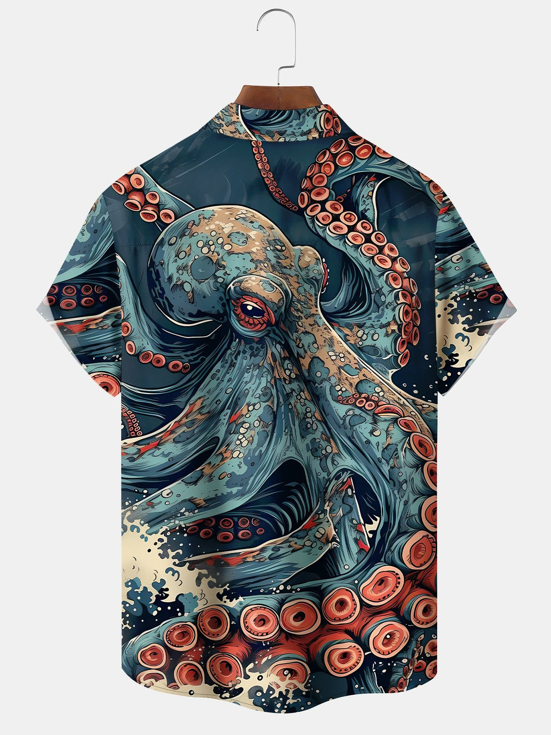 Alohadaddy Hawaiian Vintage Ocean Octopus Pocket Shirt