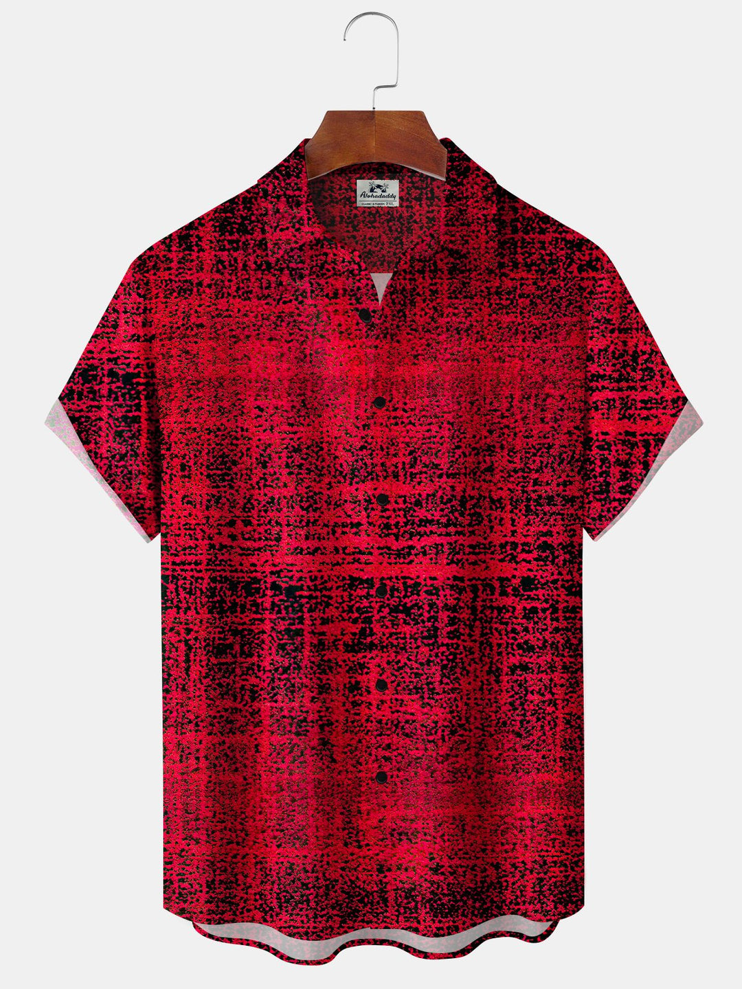 Alohadaddy Vintage Geometric Textured Pocket Short-Sleeved Shirt