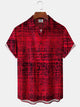 Alohadaddy Vintage Geometric Textured Pocket Short-Sleeved Shirt