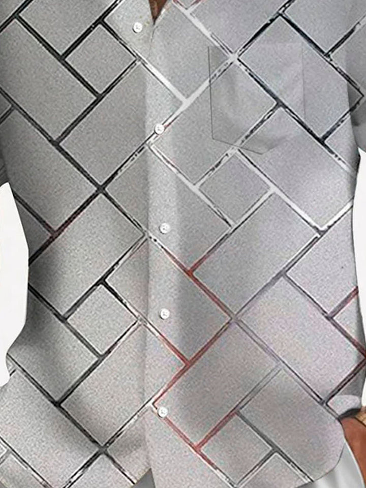 Alohadaddy Retro Geometric 3D Tech Print Men&