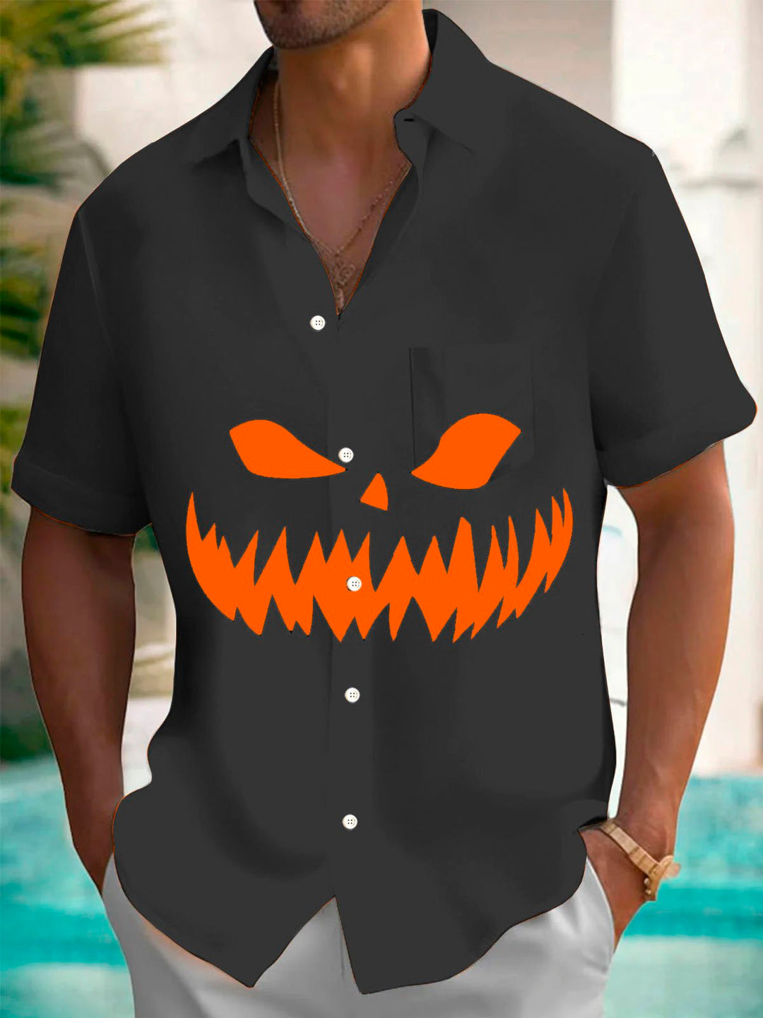 Alohadaddy Retro Halloween Pumpkin 3D Digital Print Men&