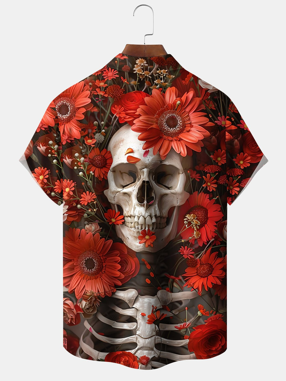 Alohadaddy Hawaiian Casual Flowers Skull Button Cardigan Pockets Stretch Large Size Long Short Sleeve Shirt