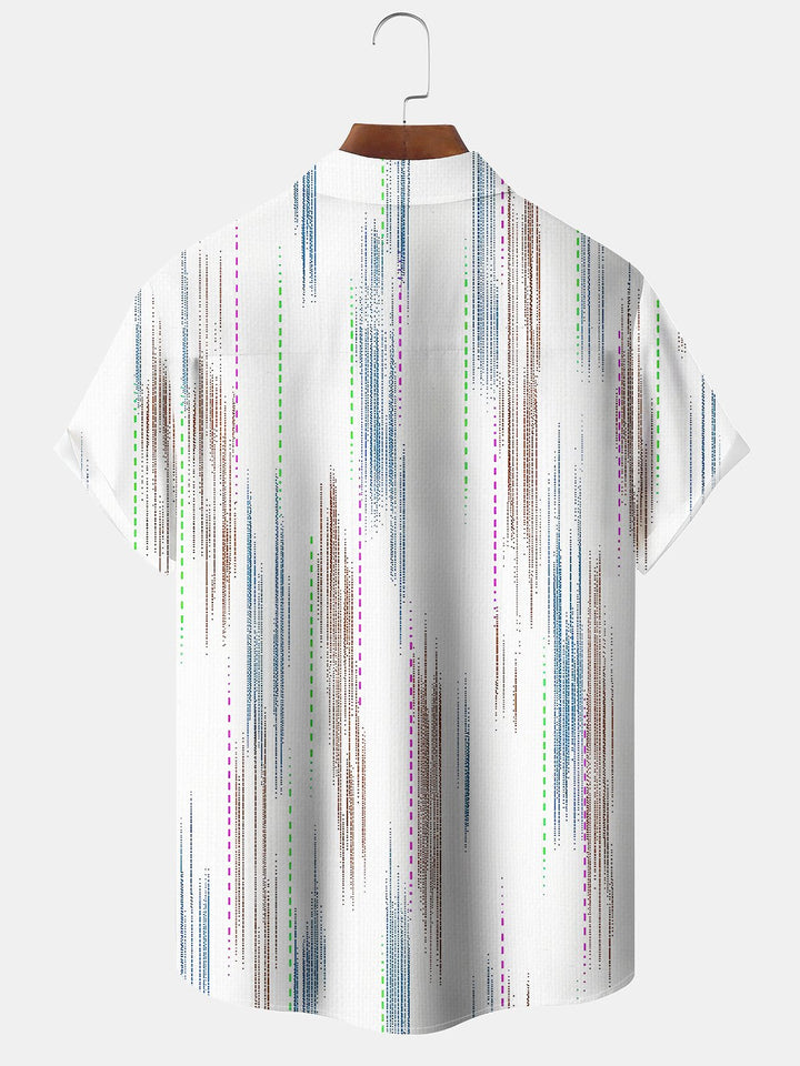 Alohadaddy Casual Daily Stripes Palm Trees Print Art Button Cardigan Pockets Breathable Soft Long Large Size Short Sleeve Shirt