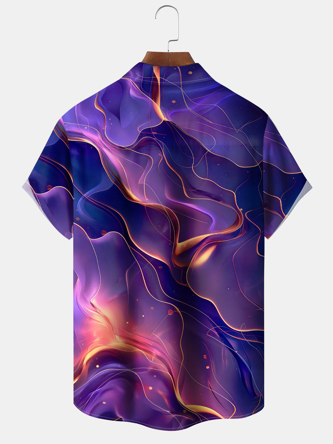 Alohadaddy® Casual Abstract Texture Art Print Moisture Wicking Chest Pocket Stretch Oversized Hawaiian Shirt