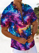 Alohadaddy® Casual Abstract Stars Art Print Pockets Moisture Wicking Hawaiian Shirt Big & Tall