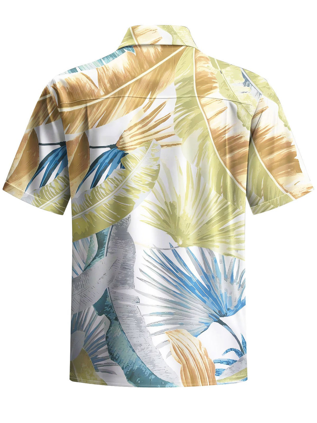 Alohadaddy® Hawaii Palm Leaf Print Chest Pocket Mens Short Sleeve Shirt Big &amp; Tall