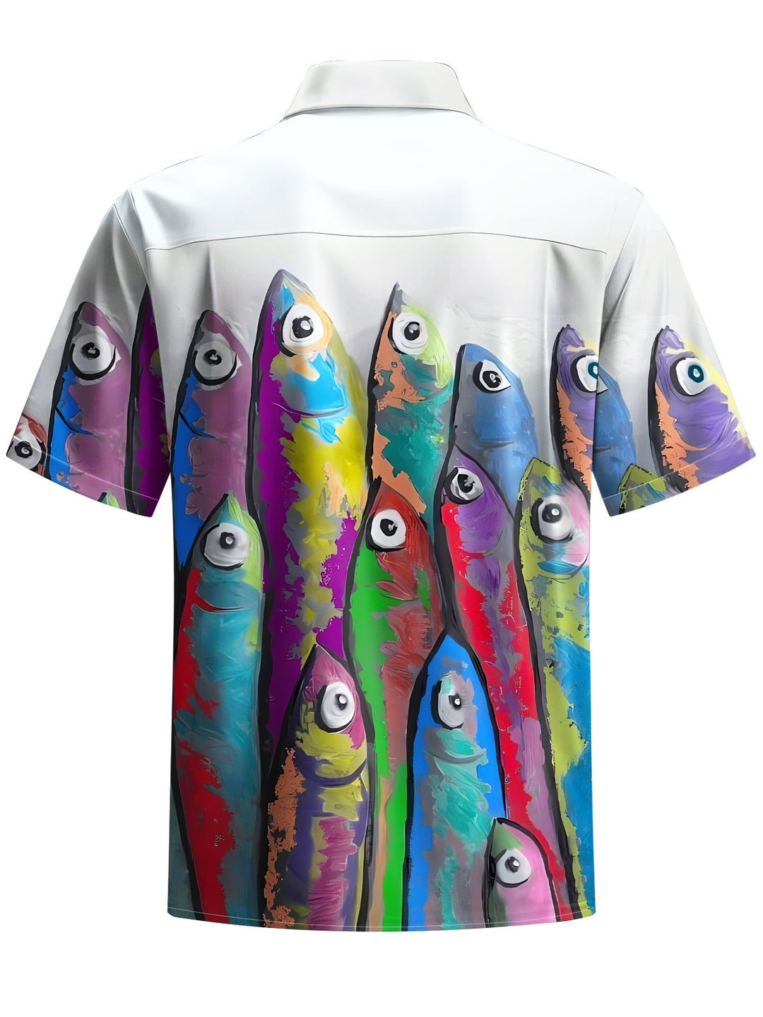 Alohadaddy® Vintage Fish Art Print Chest Pocket Moisture Wicking Men&